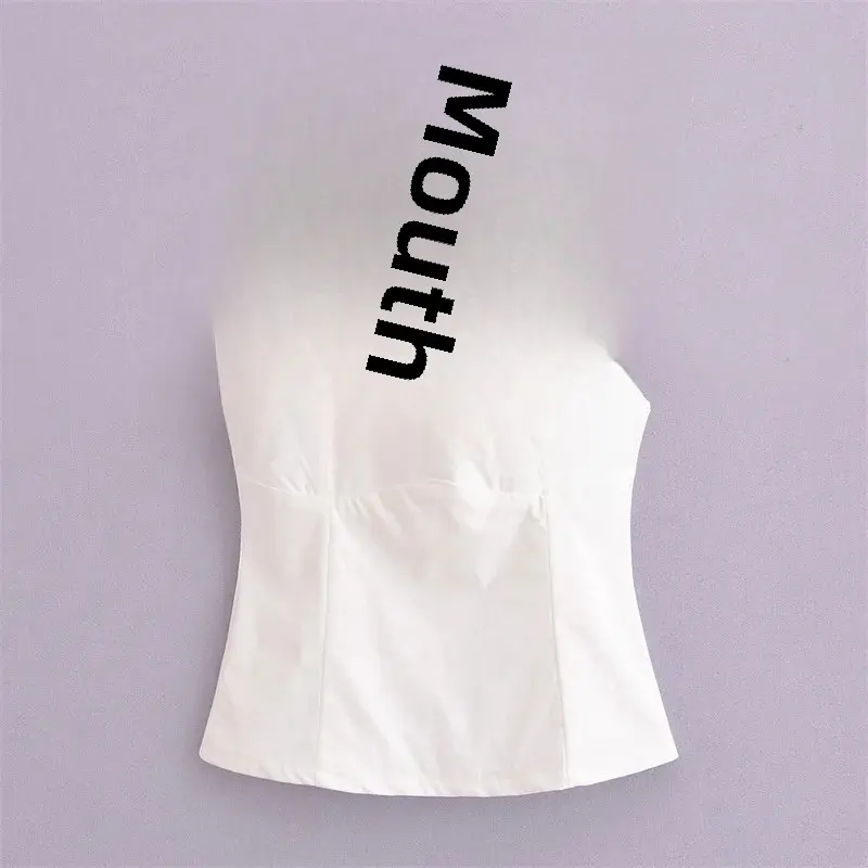 SAW Fast-Selling Independent Station Fashionable Sexy Halter Neck Open-Back Casual Tank Top Polyester Blend Fabric 3644320