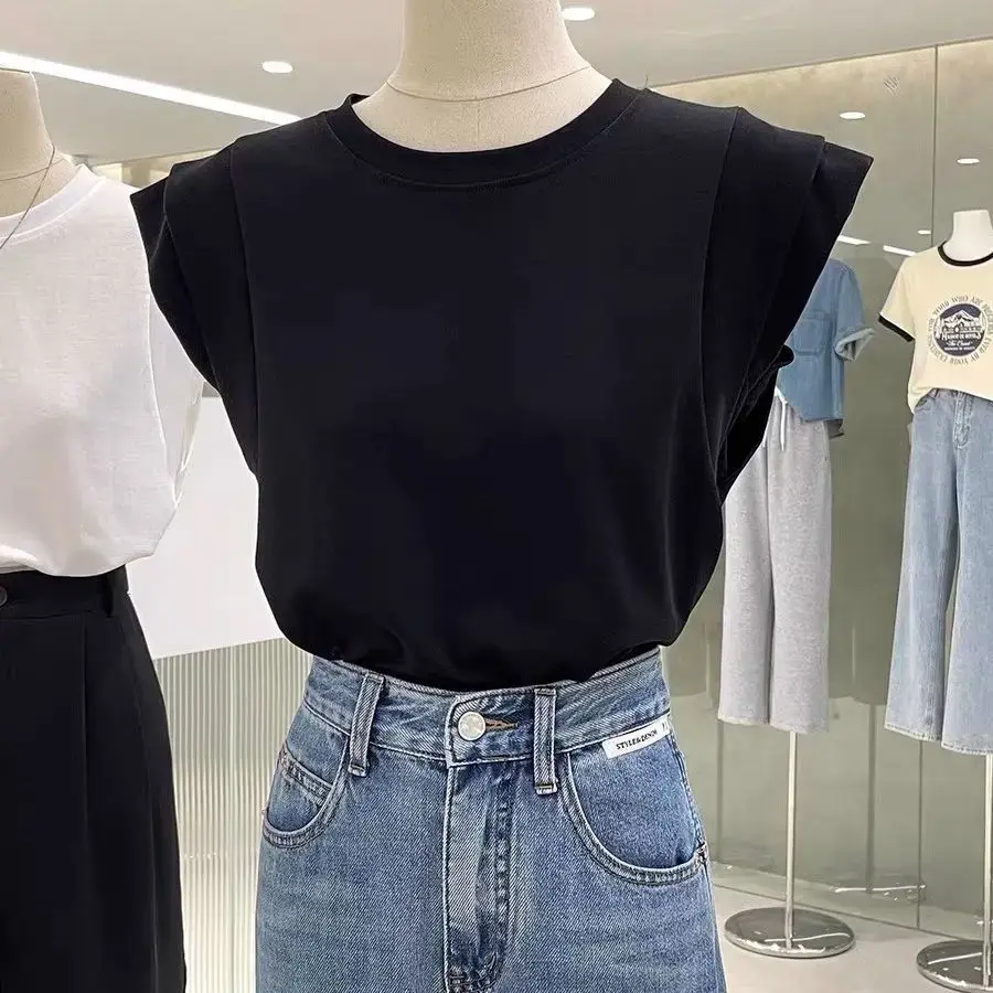 Ultra-Hand Feel Modal Cotton Women's High-End European Style Sleeveless T-Shirt Slimming Loose Guangzhou Thirteenth Factory Top
