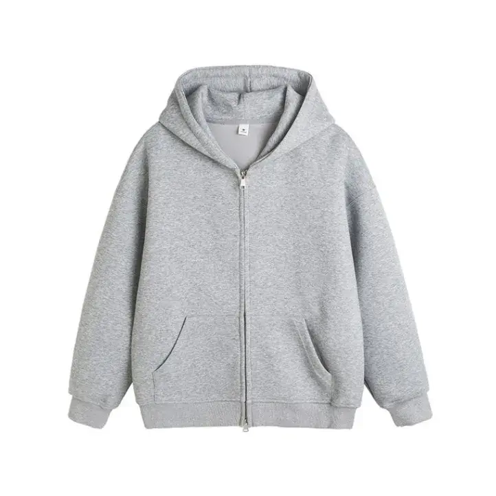 Spring Autumn Casual Vintage American Style Grey Hooded Sweatshirt Cropped Loose-Fit Jacket For Men And Women Nondescript Origin