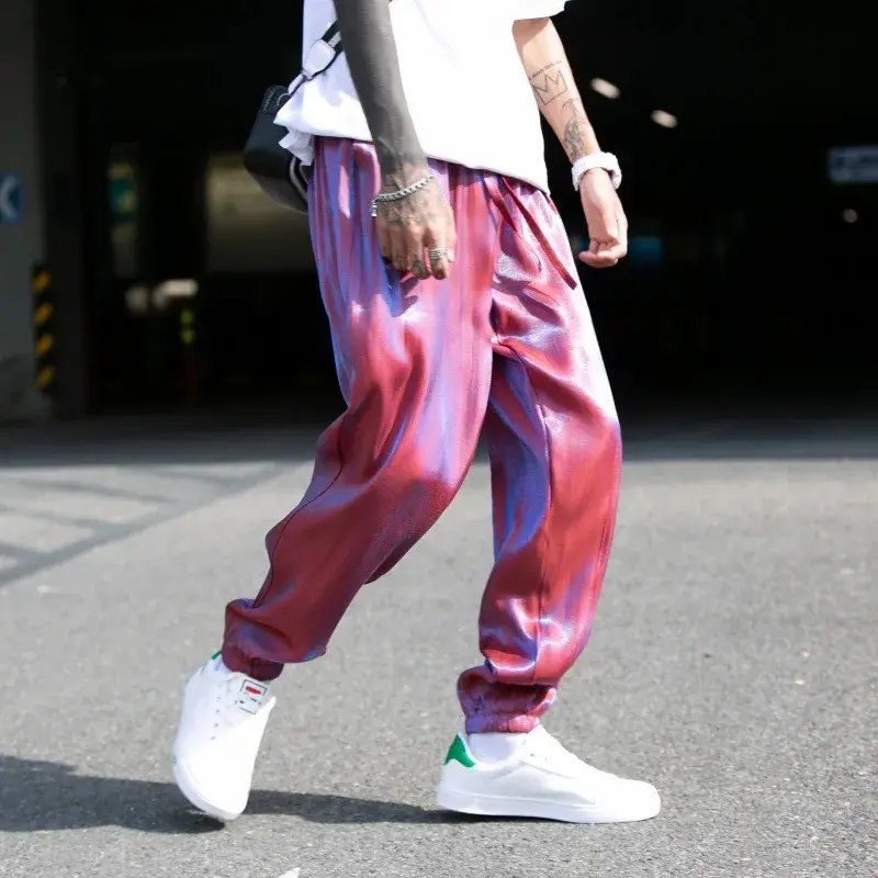 Ultra-Thin Summer Ice-Silk Cloud Pants Casual Fairy-Like Nine-Piece High-Waist Long Trousers for Women Lightweight Comfortable