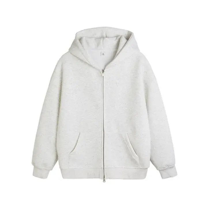 Spring Autumn Casual Vintage American Style Grey Hooded Sweatshirt Cropped Loose-Fit Jacket For Men And Women Nondescript Origin