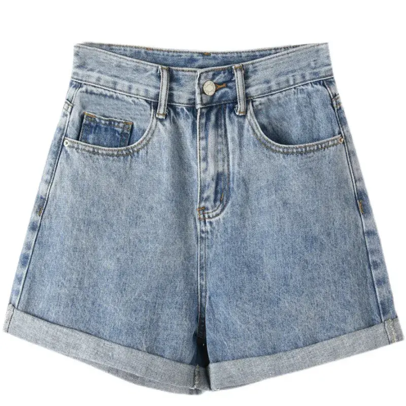 2022 New Style Women's Denim Shorts High-Waisted Slimming Thin A- Line Fashionable Versatile Chic Summer Heat Pants
