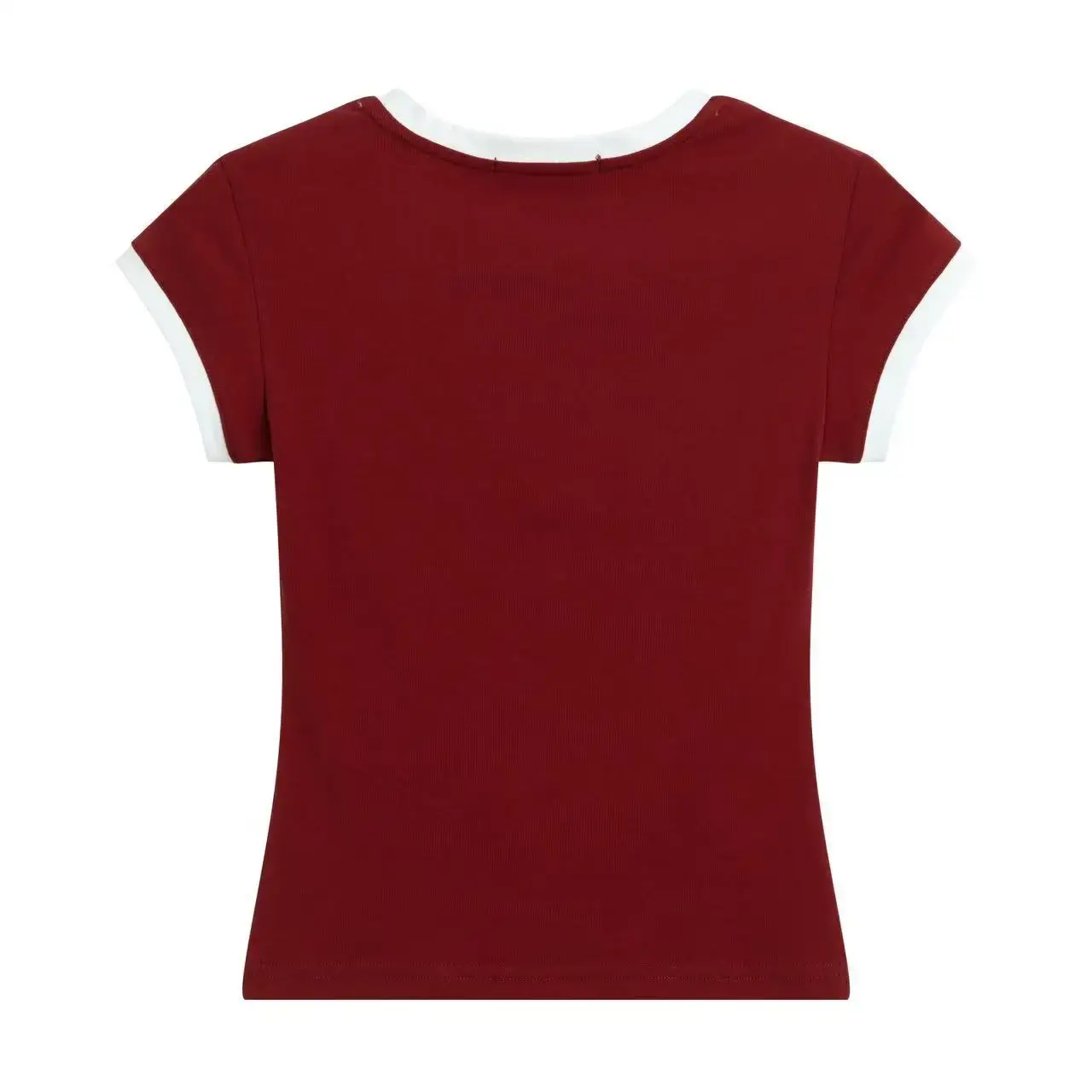 Retro American Letter Print Short Sleeve T-Shirt Women's Fashion Shoulder Streetwear Summer Slim Fit Hot Girl Body Decoration