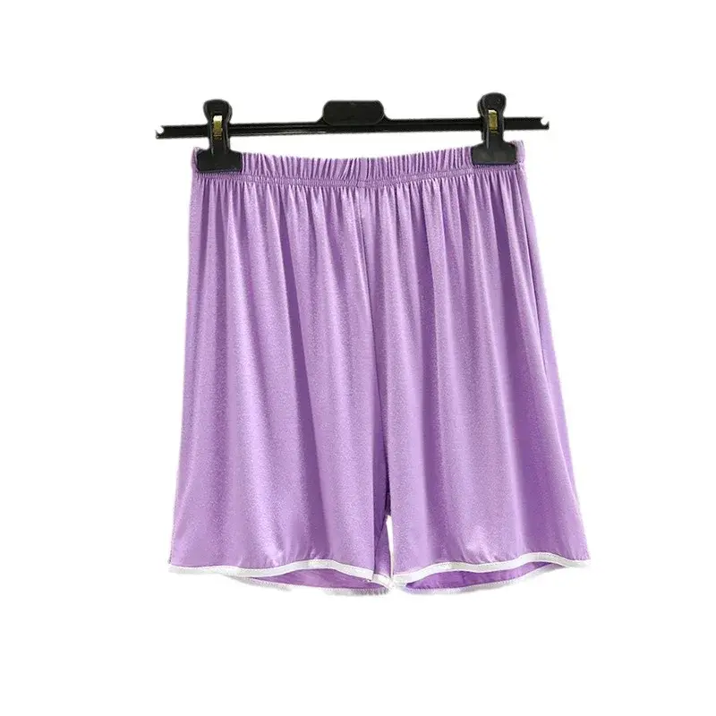 Plus Size Modal High Waist Shorts Women Summer Thin Casual Wide Leg Skirt Pants Loose Home White Edge Sleepwear