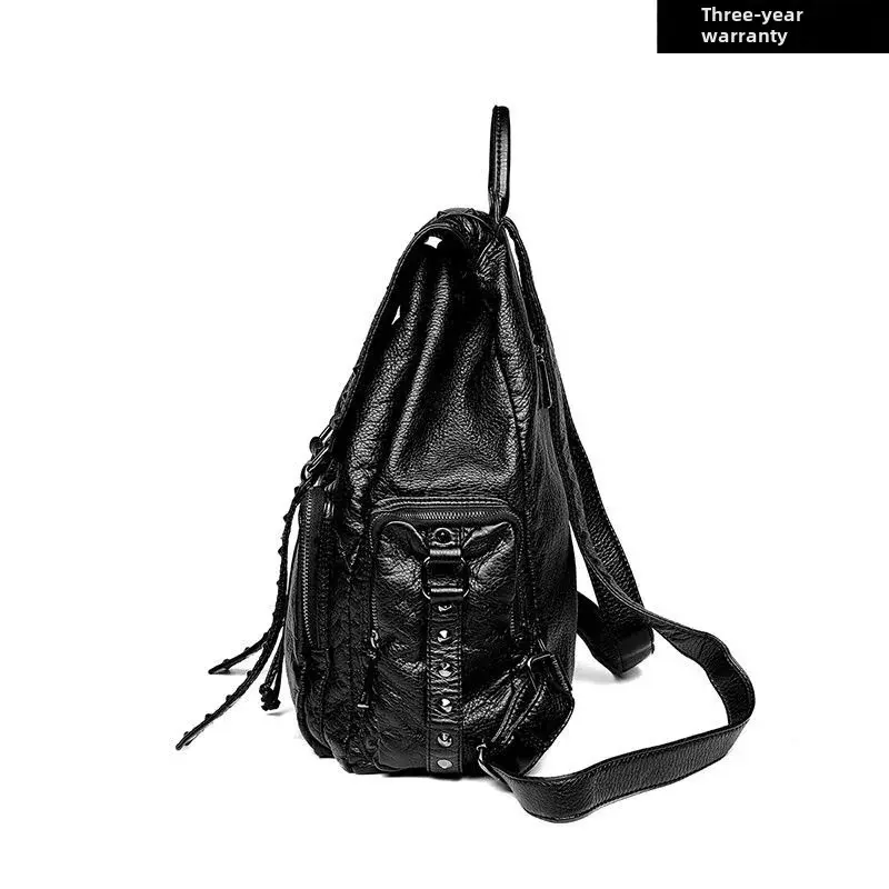 Fashionable New Women's Backpack 2023 Large Capacity Soft Leather Shoulder Bag Motorcycle Equipment Accessories From China