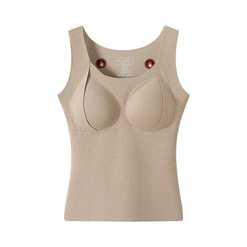 H263 Double-Sided Fleece-Lined Warm Vest Women's Seamless Bra Underwear Outerwear Chest Pad Strap Vest Quality Clothing