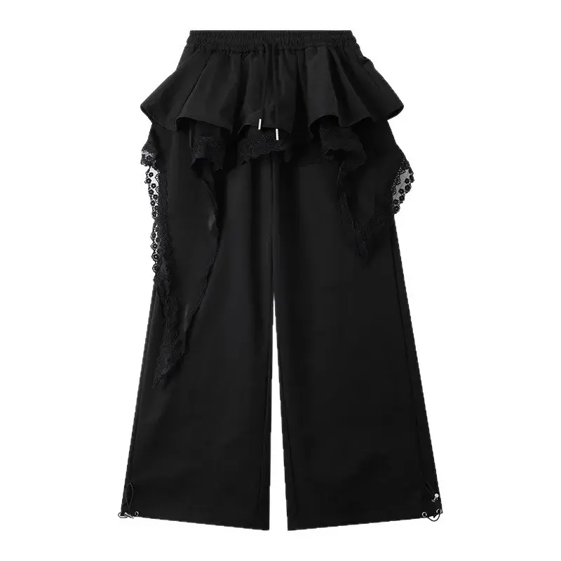 Casual Lace Splicing Women's Loose Fit Hip Hop Workwear Pants Sweet And Spicy Girl Style New Arrival Versatile Comfortable Trous