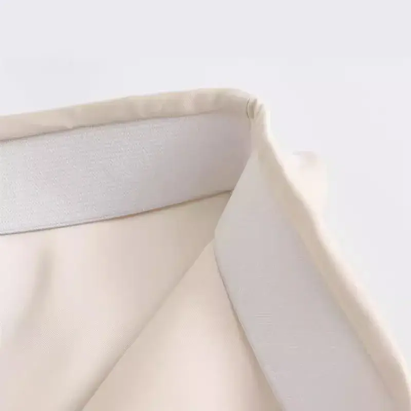High Waist Silk Satin Feel French Fashionable Women's Mini Skirt A- Line Polyester Fiber Zipper Decoration Summer New Arrival