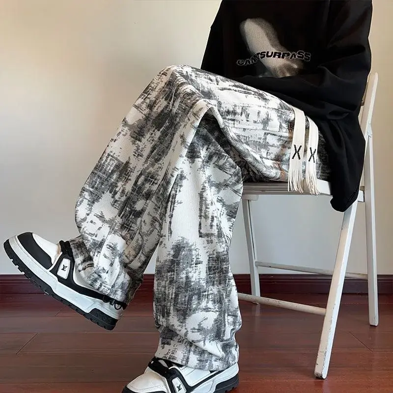 Winter Corduroy Thickened Pants Men's Loose-Fit Casual Trousers Youth Sport New Model Heavy Duty Trousers For Autumn/Winter
