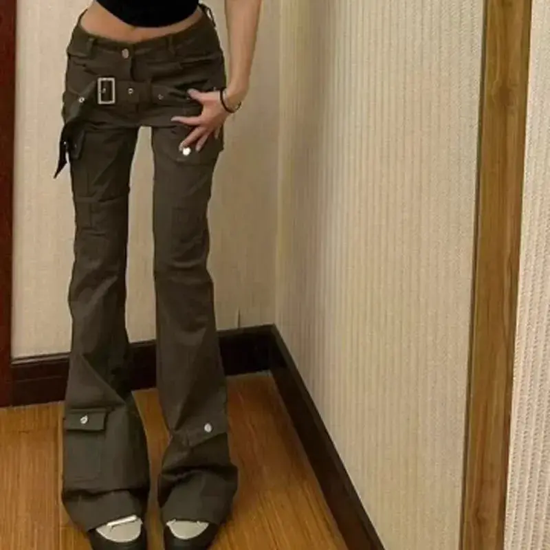 Low Waist Bell Bottom Denim Jeans Women's Casual Workwear Summer Design American High Street Retro Style Female Fashion