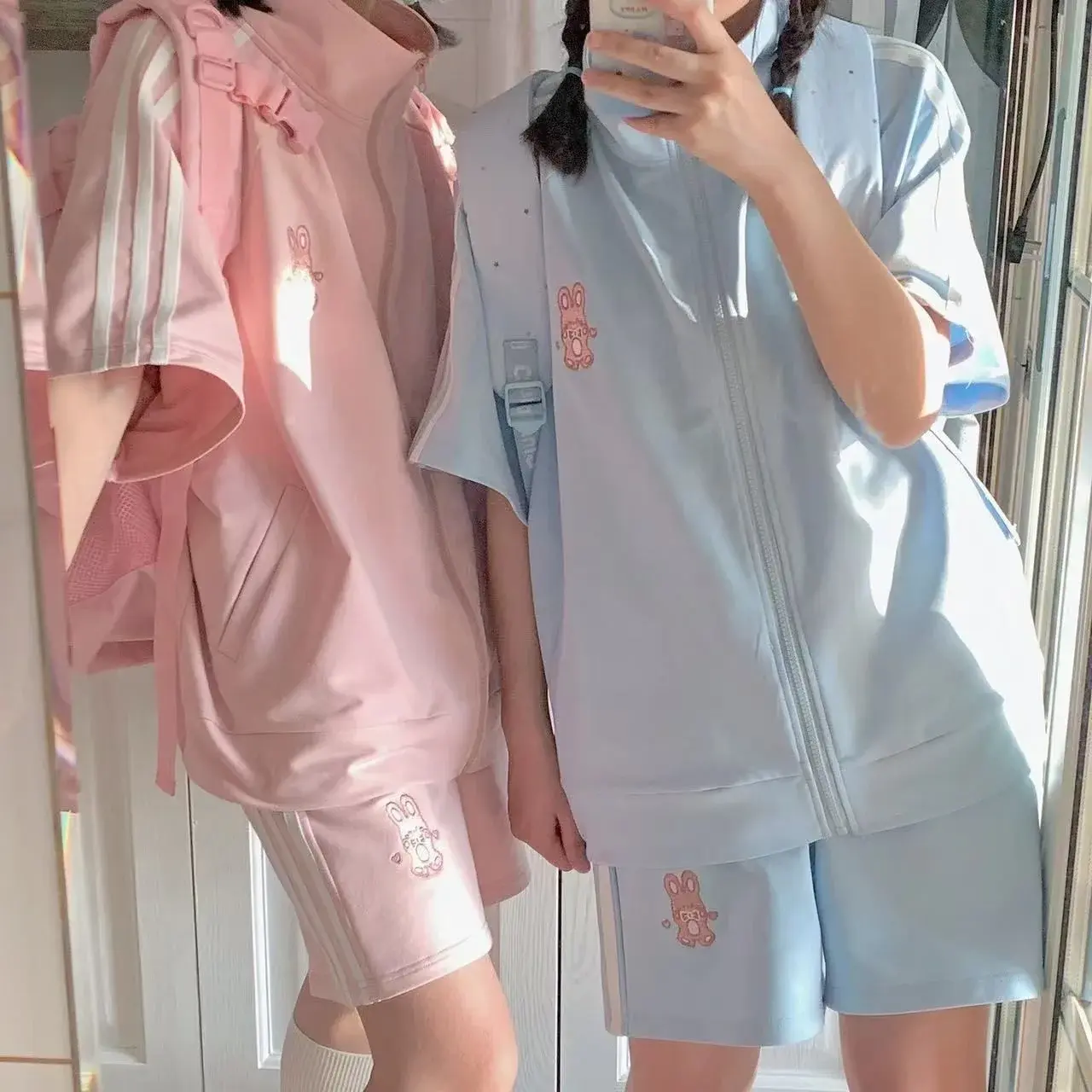 Casual Sportswear Set for Women Summer New Oversize Trendy Short Sleeve Shorts Loose Slimming Two Piece Set Student Suitable