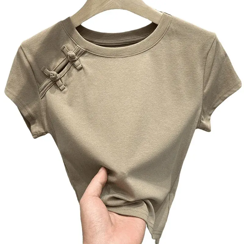 New Chinese Style Short Sleeve T-Shirt Women's Design Sensation Small Audience National Trend Top Summer Hot Sale Of The Season