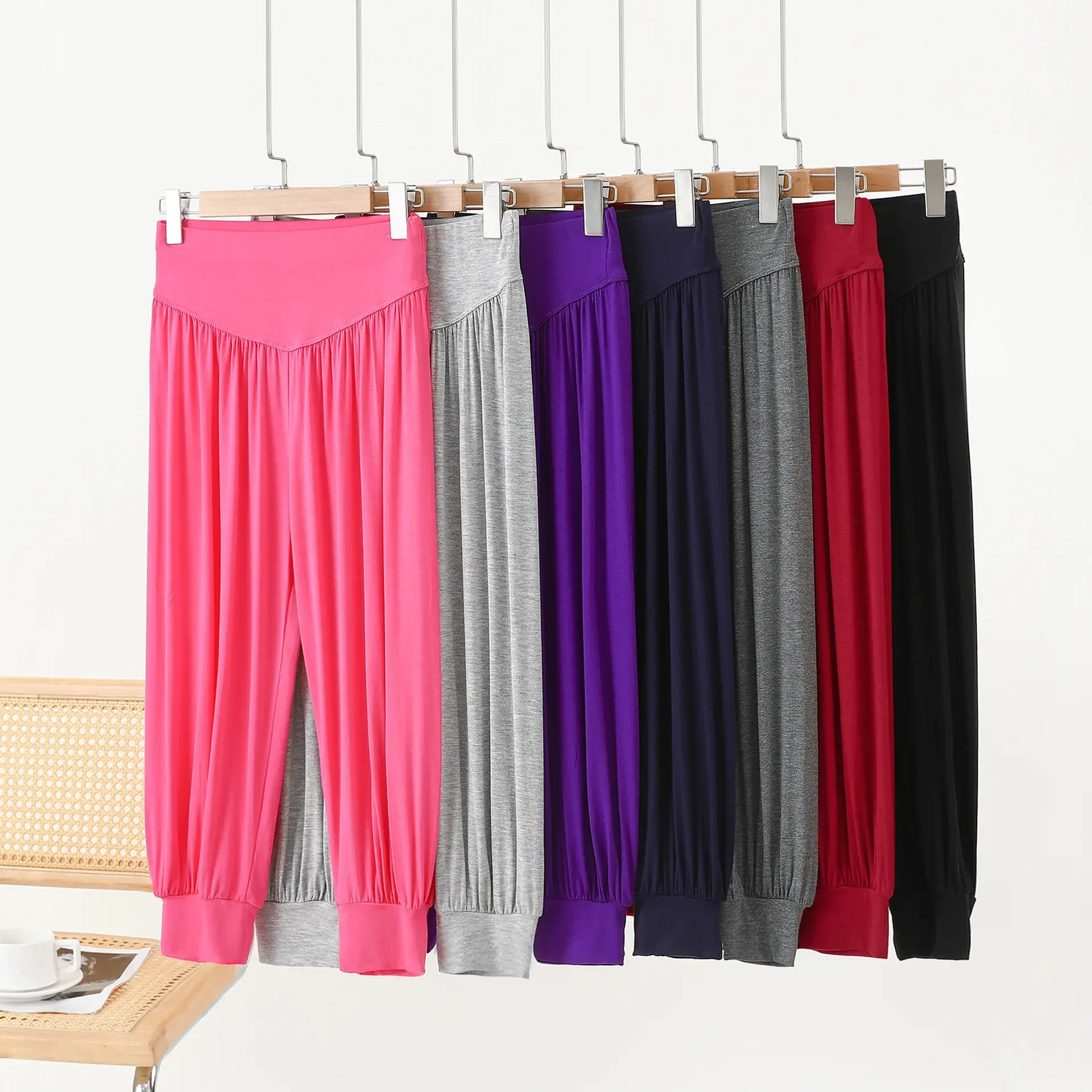 High Waist Modal Loose Casual Pants for Women Yoga Harlan Style Seven Fold Elastic Leisure Trousers Spring Summer New Arrival
