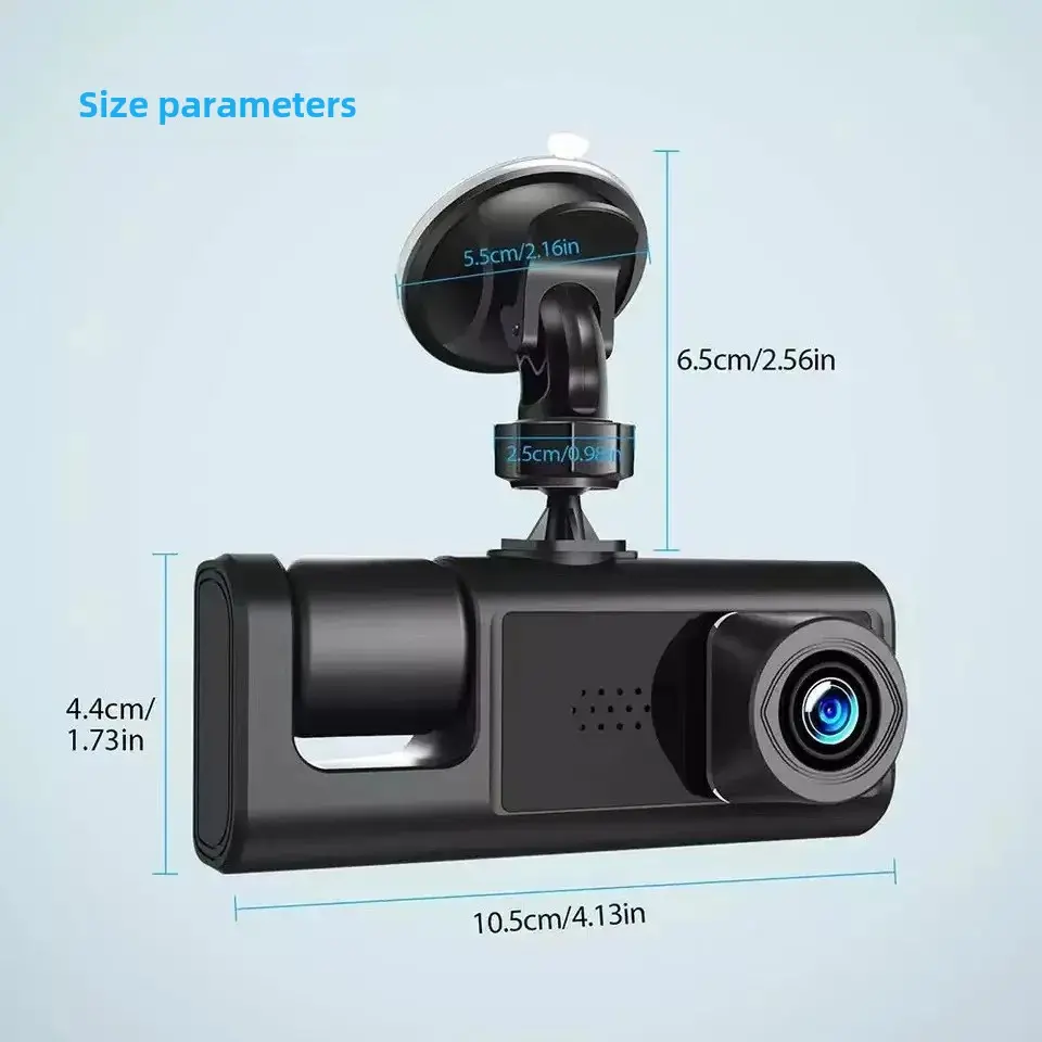 New Model Dash Cam Three Lenses Front Inside Rear Three Recording Camera 2024 Motorcycle Equipment Accessories GPS/Navigation
