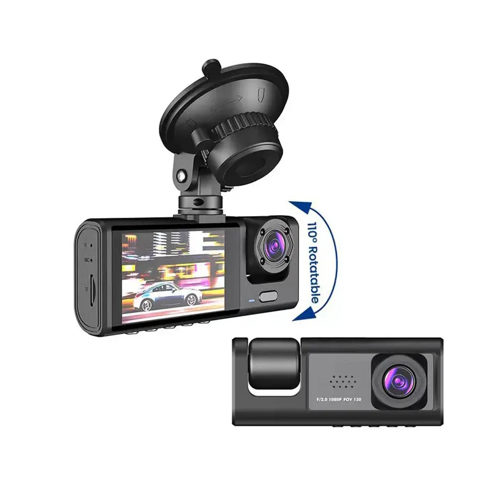 New Model Dash Cam Three Lenses Front Inside Rear Three Recording Camera 2024 Motorcycle Equipment Accessories GPS/Navigation
