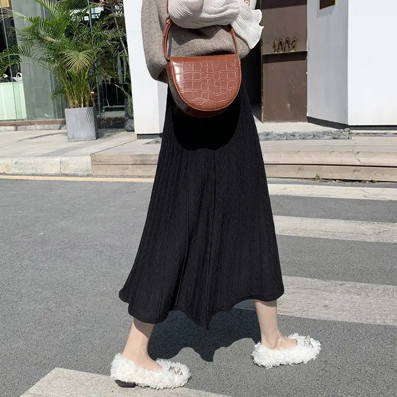 2024 New Women's Winter KnitSkirt Medium-Length Sweater Dress Autumn/Winter Versatile Long Dress For Fashion