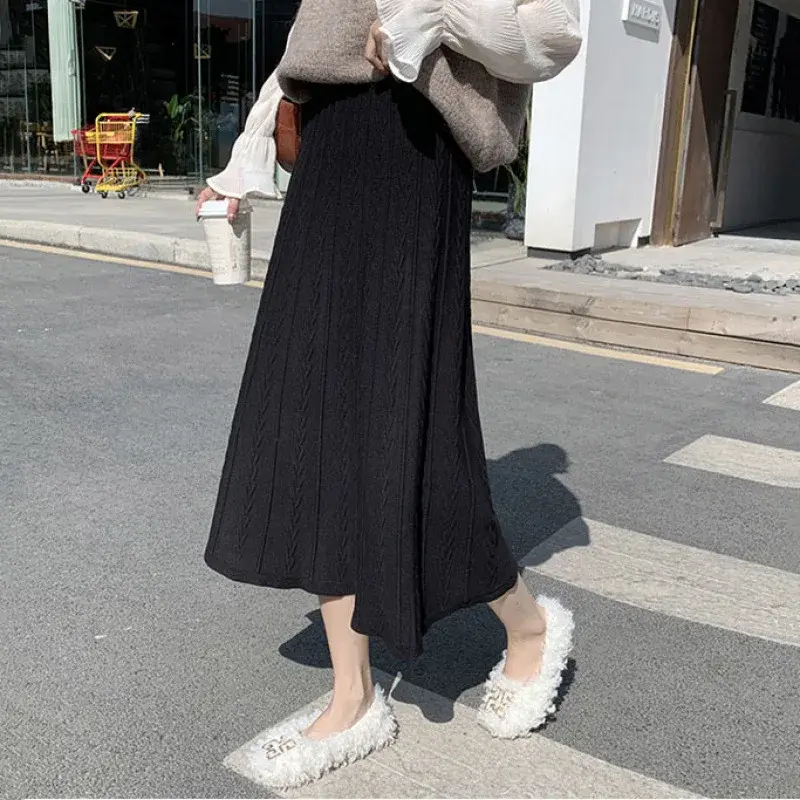 2024 New Women's Winter KnitSkirt Medium-Length Sweater Dress Autumn/Winter Versatile Long Dress For Fashion