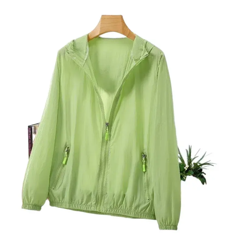 Women's Casual Lightweight Breathable UV Protection Jacket Summer Thin Polyester Full Sleeve Outerwear Fashionable Top