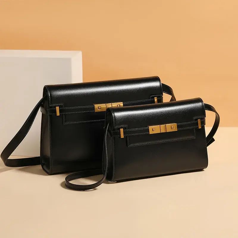 Vintage High-end Feel Leather Hanging Bag Women's Underarm Mailer Crocodile Pattern Manhattan Style Shoulder Bag