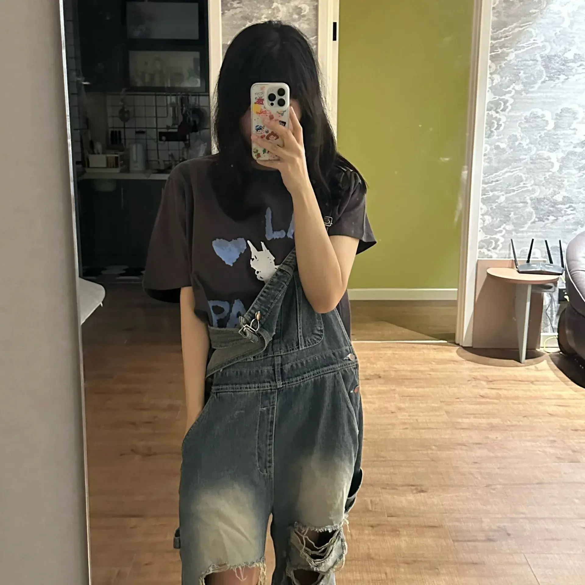 Korean Style Short Sleeve T-Shirt Dog Print Casual Top for Women Cotton Crew Neck Tee Fashionable Streetwear from China