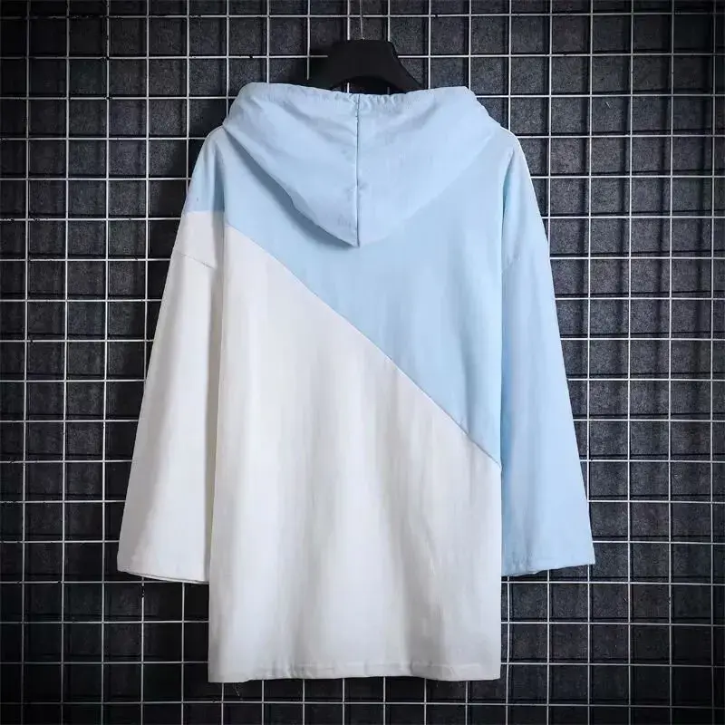 Summer Casual Loose Men's Hoodie Seven-Five Sleeve T-Shirt Bat-Wing Short-Sleeve Korean Style Cartoon Print Streetwear