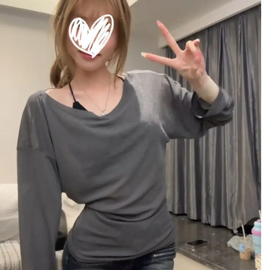 Summer New Style Women's Bandage Top Thin Design Sensation Micro Translucent Grey Sun Protection Wrap Shirt Spring Summer