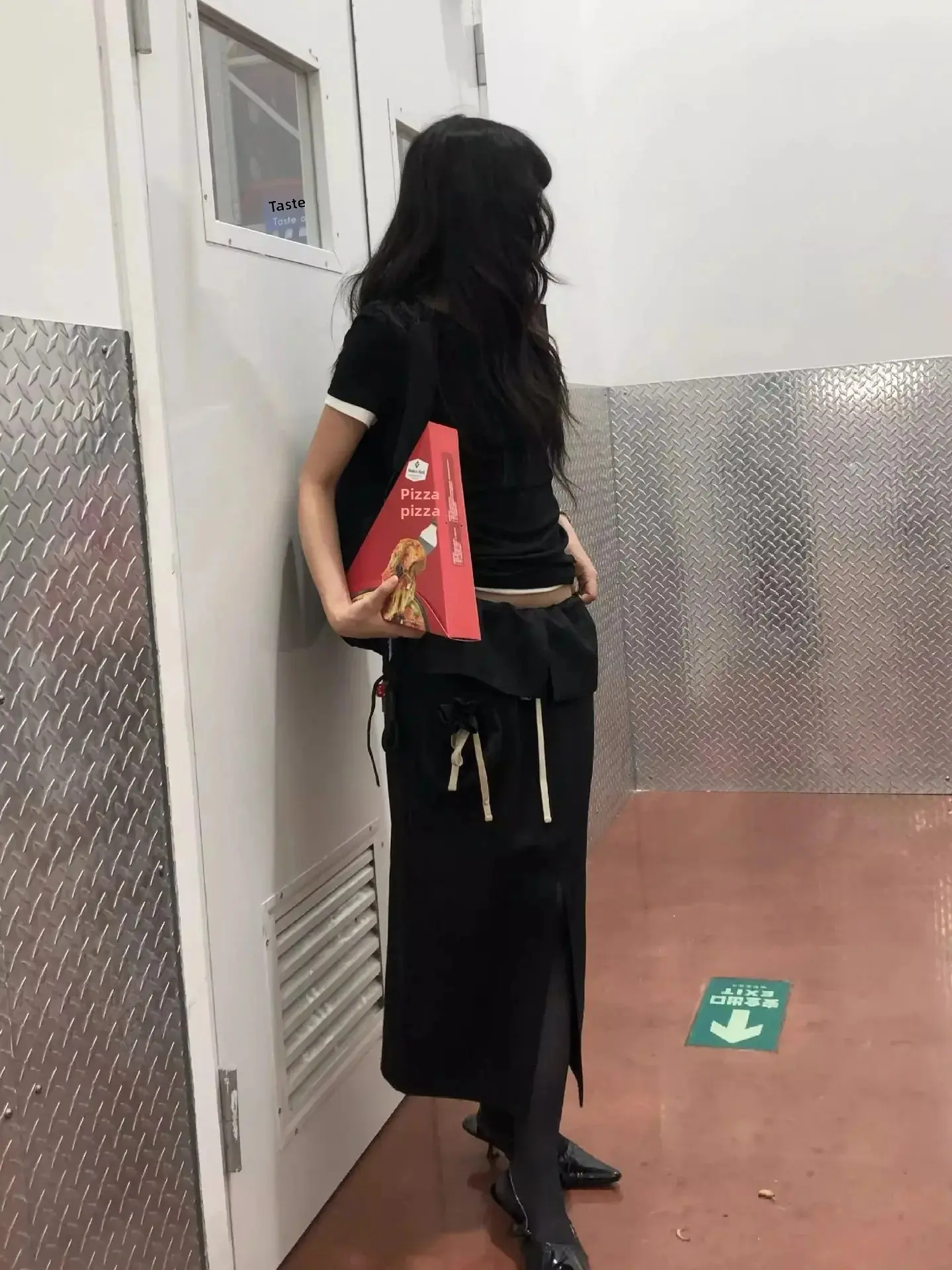 Slim Fit Short Sleeve T-Shirt Fake Two-Piece Shoulder Line Black Versatile Fashionable New Style Retro American Top Trendy