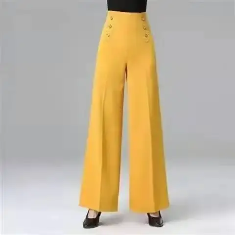 High-Waisted Latin Dance Trousers Bell Bottoms 2025 New Cross-Border Style Women's Clothing Slimming Versatile Straight-Leg Danc