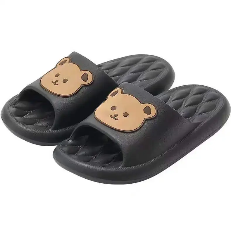 Cute Cartoon Couple Slippers Women's Summer Outdoor Home Bathroom Indoor Use PVC Base Wholesale Drop Shipping Available