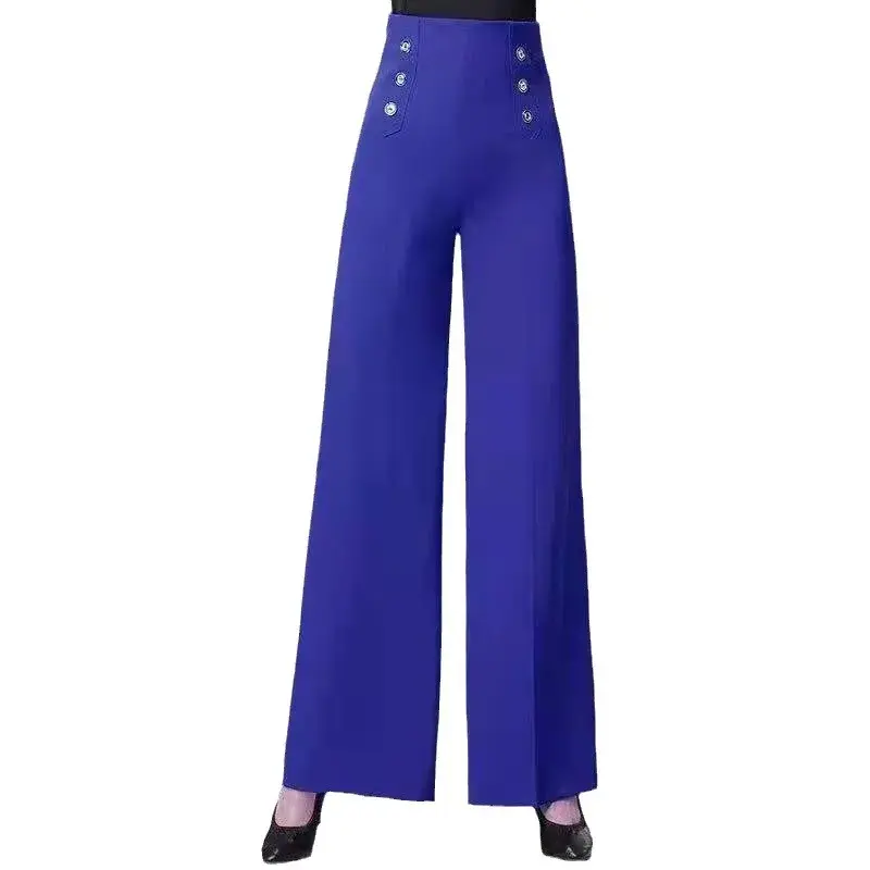 High-Waisted Latin Dance Trousers Bell Bottoms 2025 New Cross-Border Style Women's Clothing Slimming Versatile Straight-Leg Danc