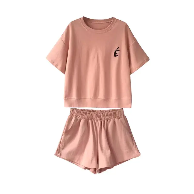 Casual Loose Women's Sportswear Set Summer New Style Korean Trend plus Size Fat MM Short Sleeve Two Piece Set Girl Shorts