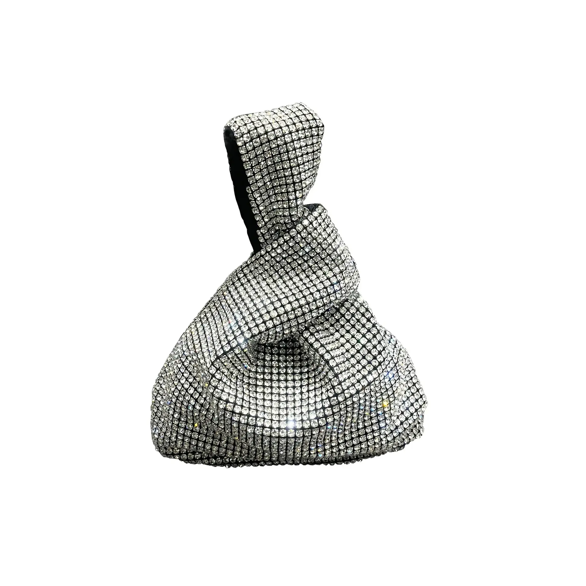 2024 New Niche Women's Bucket Bag With Crystals High-End Fashionable Feel Handbag Small Size Motorcycle Equipment Accessories
