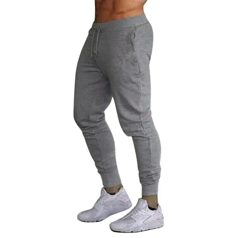 Spring Autumn Thin Pure Color Gym Fitness Men's Casual Loose Fit Running Trousers Comfortable Breathable Sports Pants