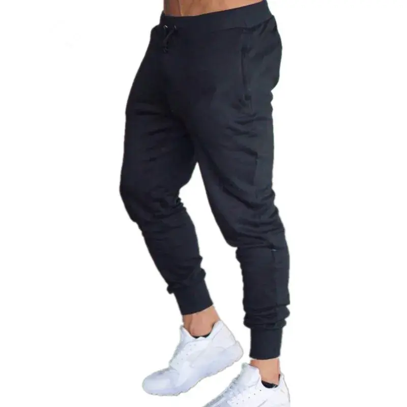 Spring Autumn Thin Pure Color Gym Fitness Men's Casual Loose Fit Running Trousers Comfortable Breathable Sports Pants