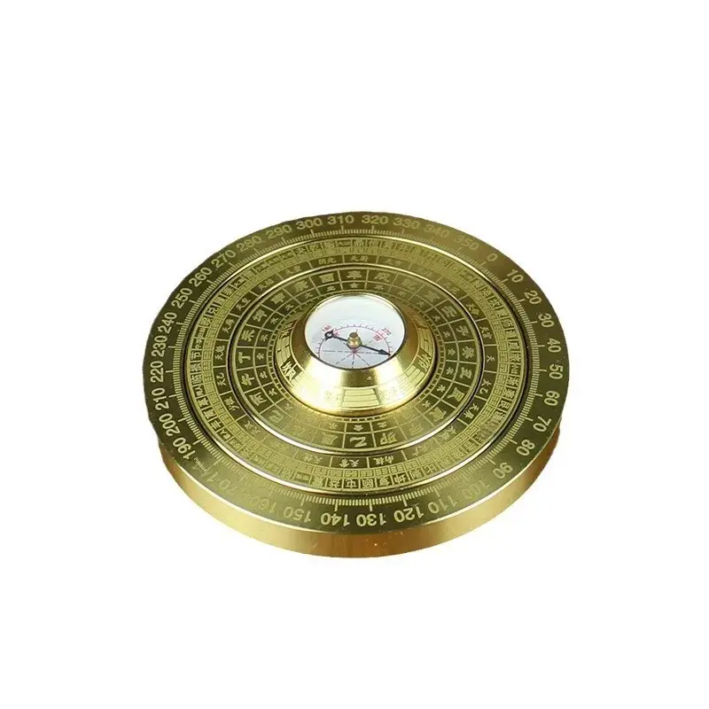 Pure Copper Eight Trigram Turning Finger Ring Spinning Metal Craft Outdoor Survival Compass Pendant Wholesale Small Decorative P