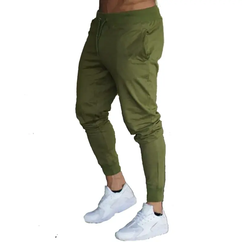 Spring Autumn Thin Pure Color Gym Fitness Men's Casual Loose Fit Running Trousers Comfortable Breathable Sports Pants
