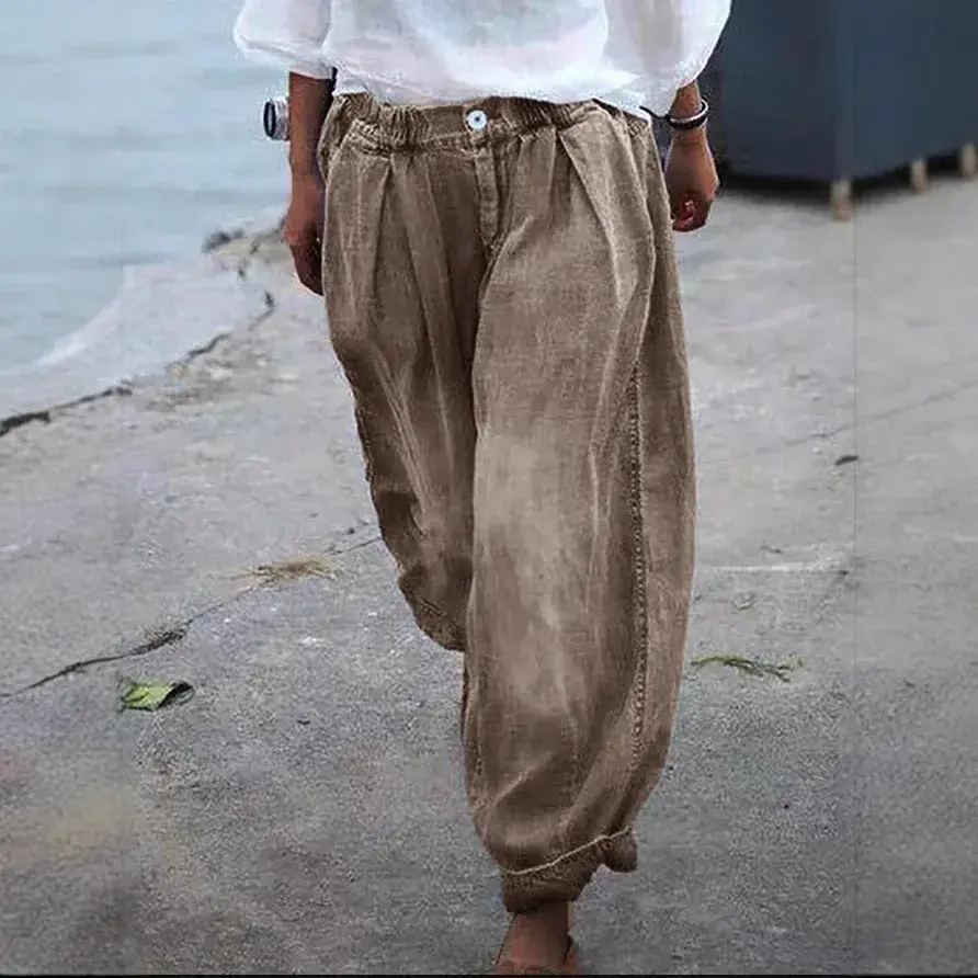 Wish Bestselling Women's Jeans Lantern Long Pants Imitation Denim Female Model Fashionable Comfortable Casual Trousers
