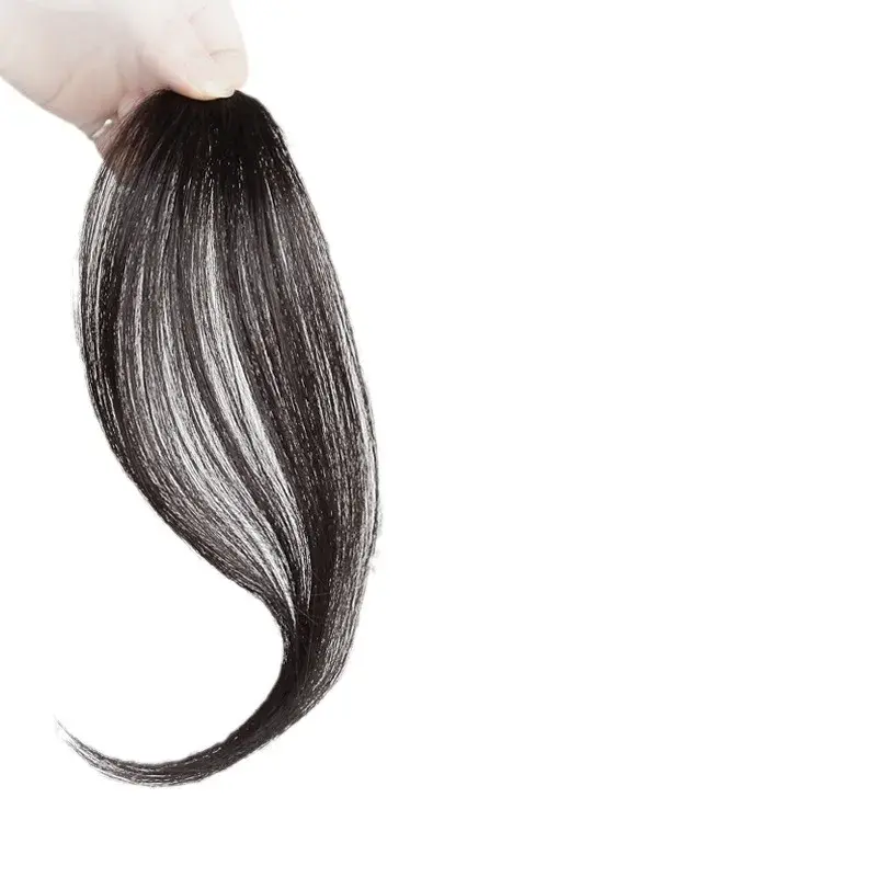 Natural Seamless Full Real Hair Bangs Fake Hair Side Part French Part Long Cheek Invisible Hair Wig Frontal Hair Curtain