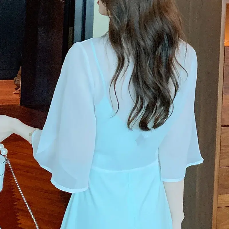 Women's Summer New Style Sun Protection Shirt Thin Chiffon Bolero Jacket Versatile Air Conditioner Outerwear Fashionable Lightwe