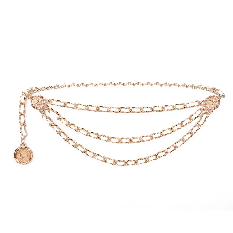 Fashionable Metal Fringed Chain Belly Chain Vintage Pendant Decorative Thin Belt For Women Wholesale Body Jewelry Accessories