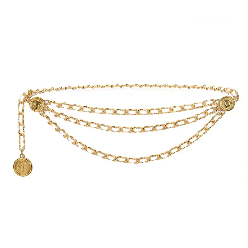 Fashionable Metal Fringed Chain Belly Chain Vintage Pendant Decorative Thin Belt For Women Wholesale Body Jewelry Accessories