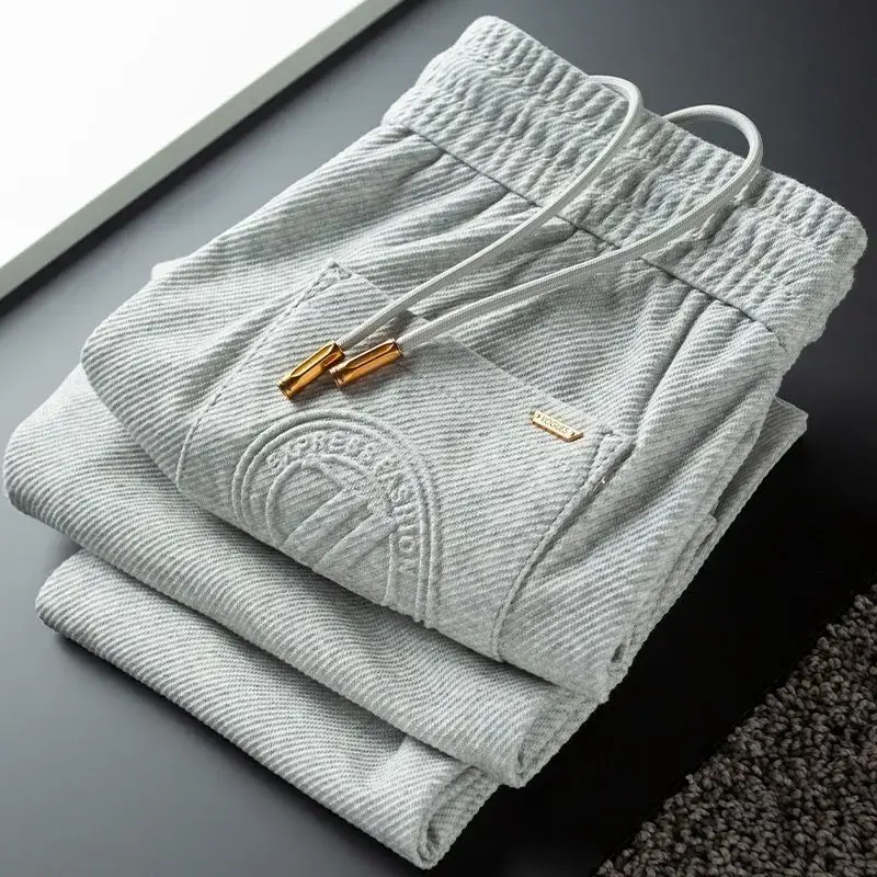 Spring Autumn Versatile Fashionable 3D Twill Casual Pants Men's New Style Slim Fit Sports Pants Smooths Your Silhouette Straight