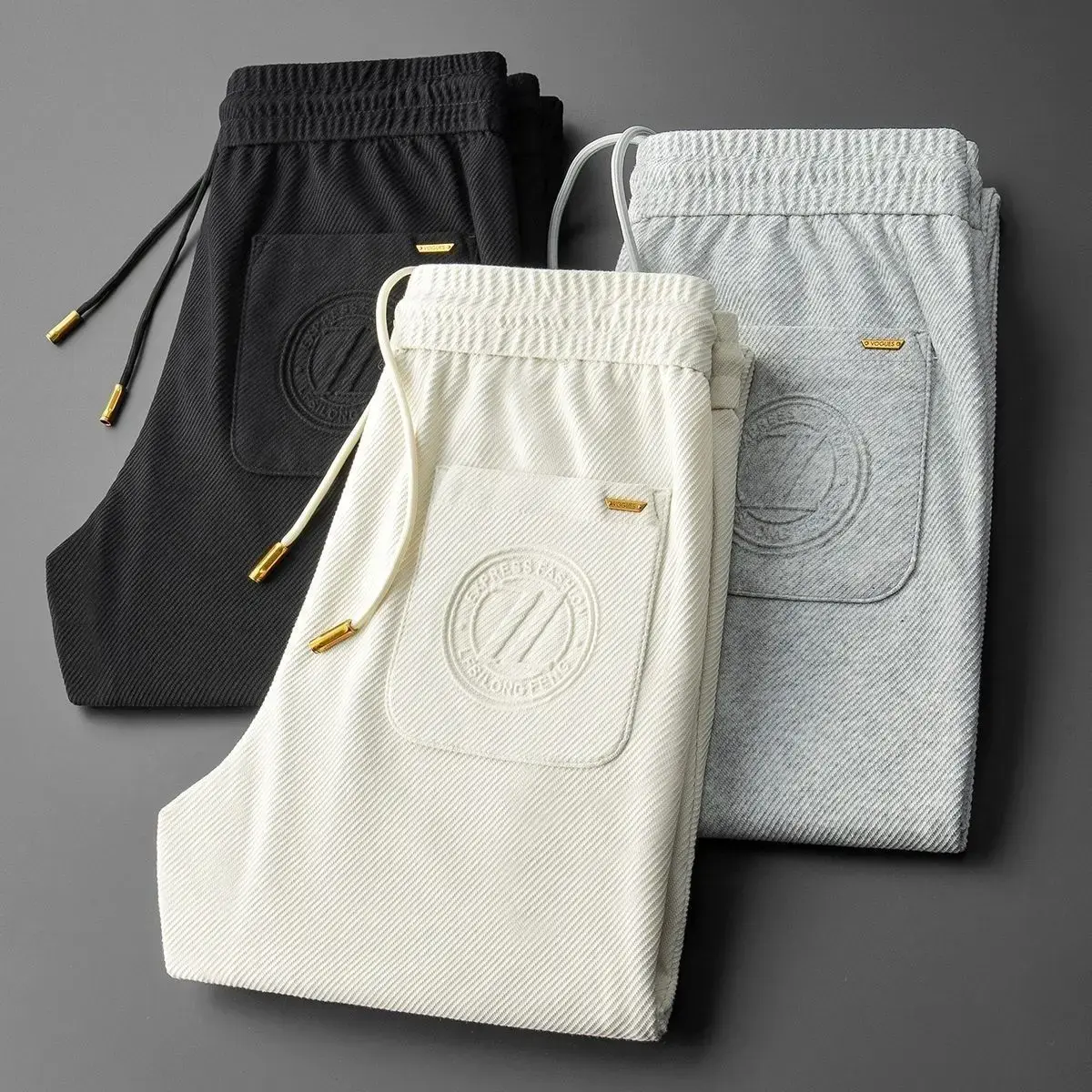 Spring Autumn Versatile Fashionable 3D Twill Casual Pants Men's New Style Slim Fit Sports Pants Smooths Your Silhouette Straight