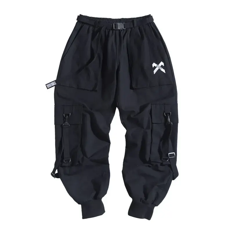 Japanese Style Men's Trendy Slim Fit Cargo Pants Loose Fit Black Casual Pants Spring Autumn Trendy Flow Versatile Ins Casual Pan
