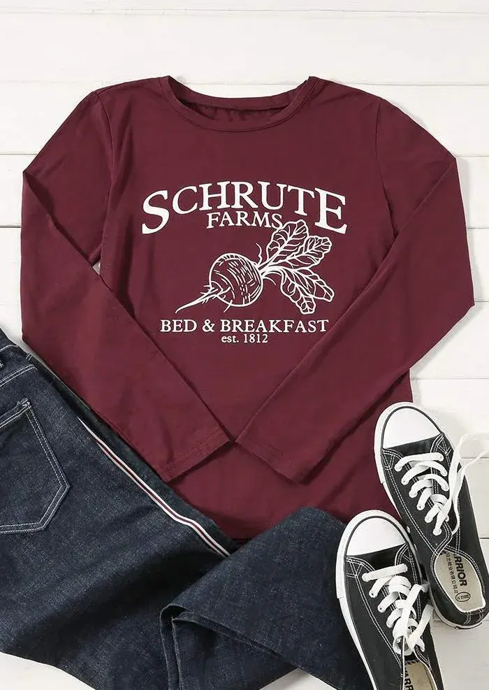 Top Fashionable Printing Letter Round Neck Long Sleeve Sweatshirt T-Shirt Cross-Border Supplies For Young People Under 24