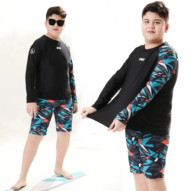2024 New Children's Swimsuit Boys Swim Trunks Youth Separate Bathing Suit For Middle Large Kids Swimming Clothes