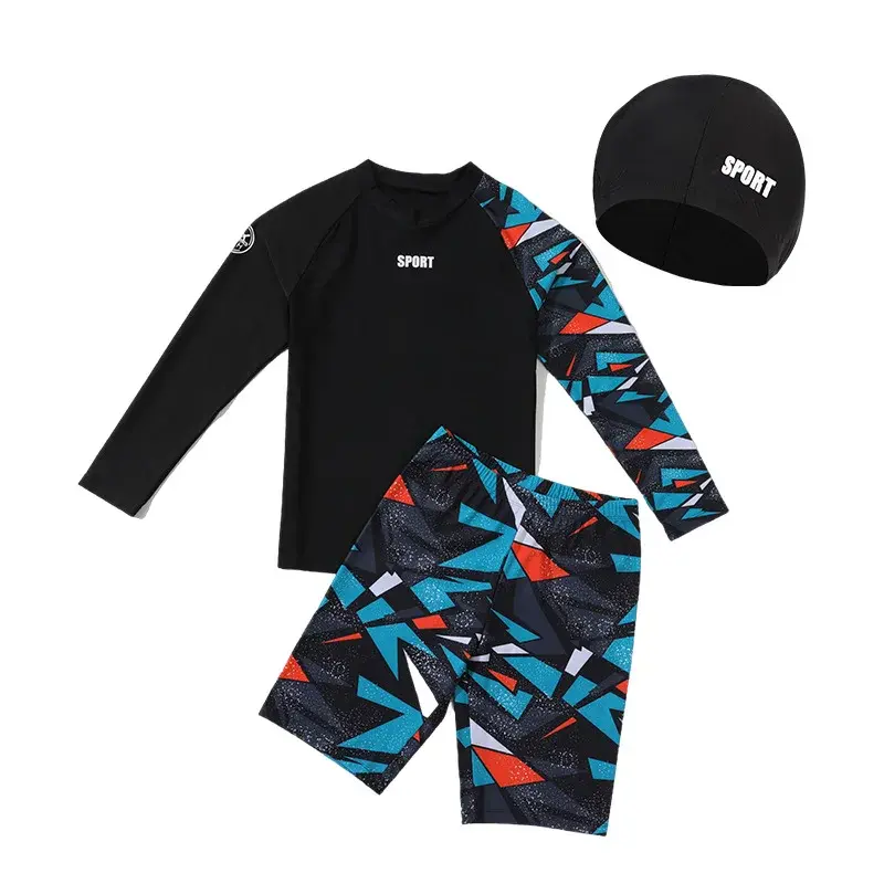 2024 New Children's Swimsuit Boys Swim Trunks Youth Separate Bathing Suit For Middle Large Kids Swimming Clothes