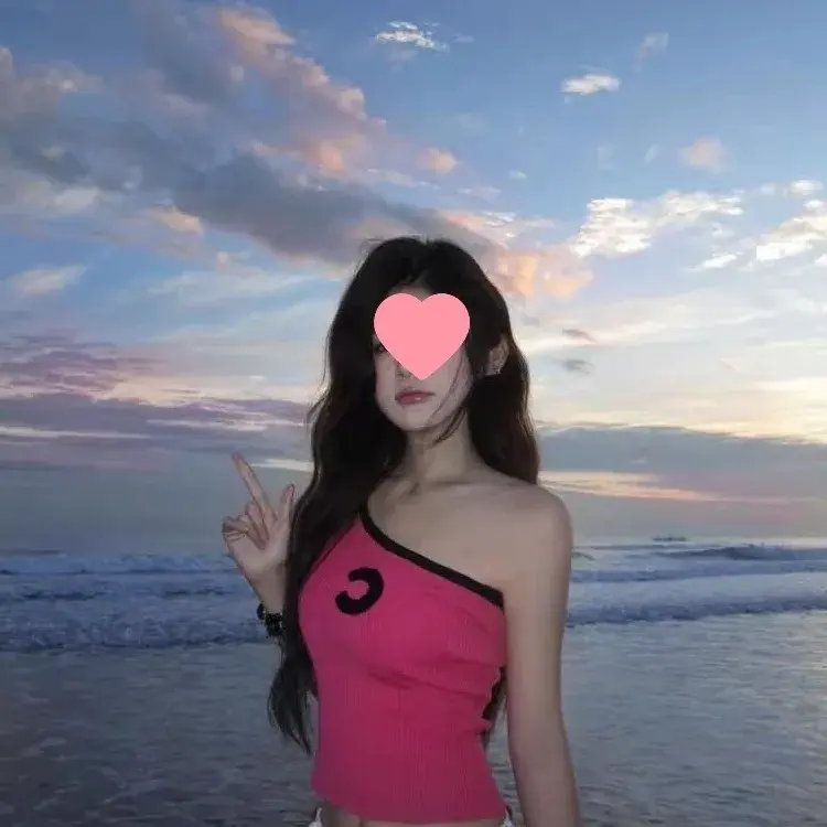 Pink Strap Vest Women's Summer Slimming American Sweet And Spicy Girl Single Shoulder Design Casual Fashion Top