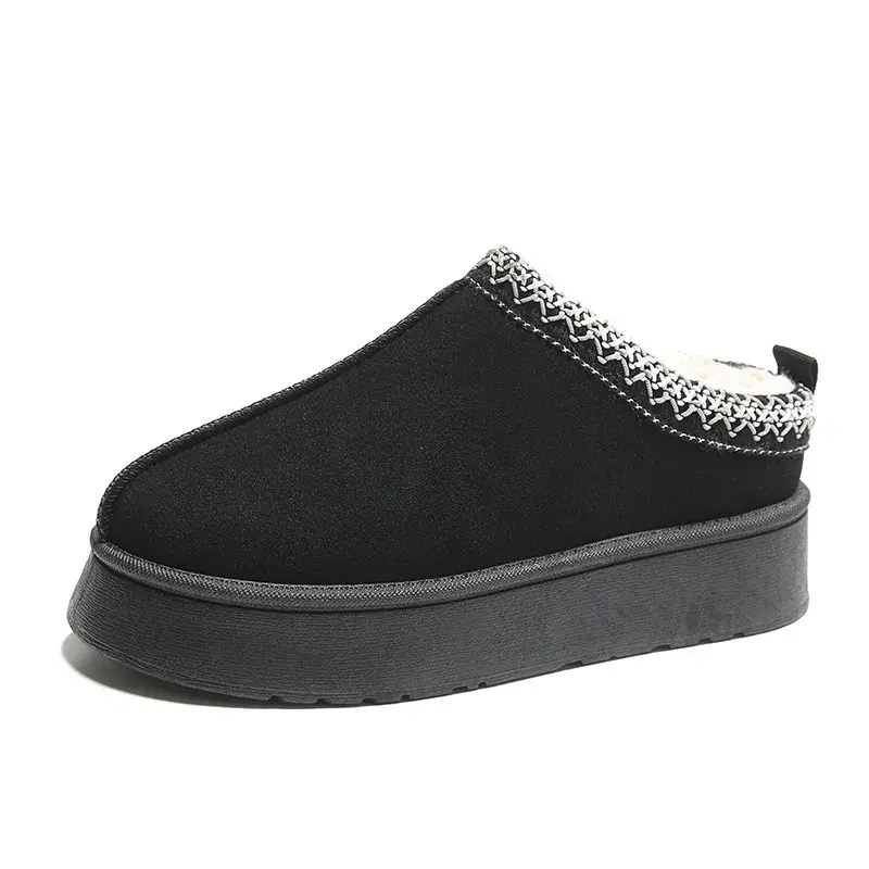 Fashionable European And American Women's Winter Snow Boots New Style Integrated Head Cover Slippers Thick Bottomed Fleece Cotto