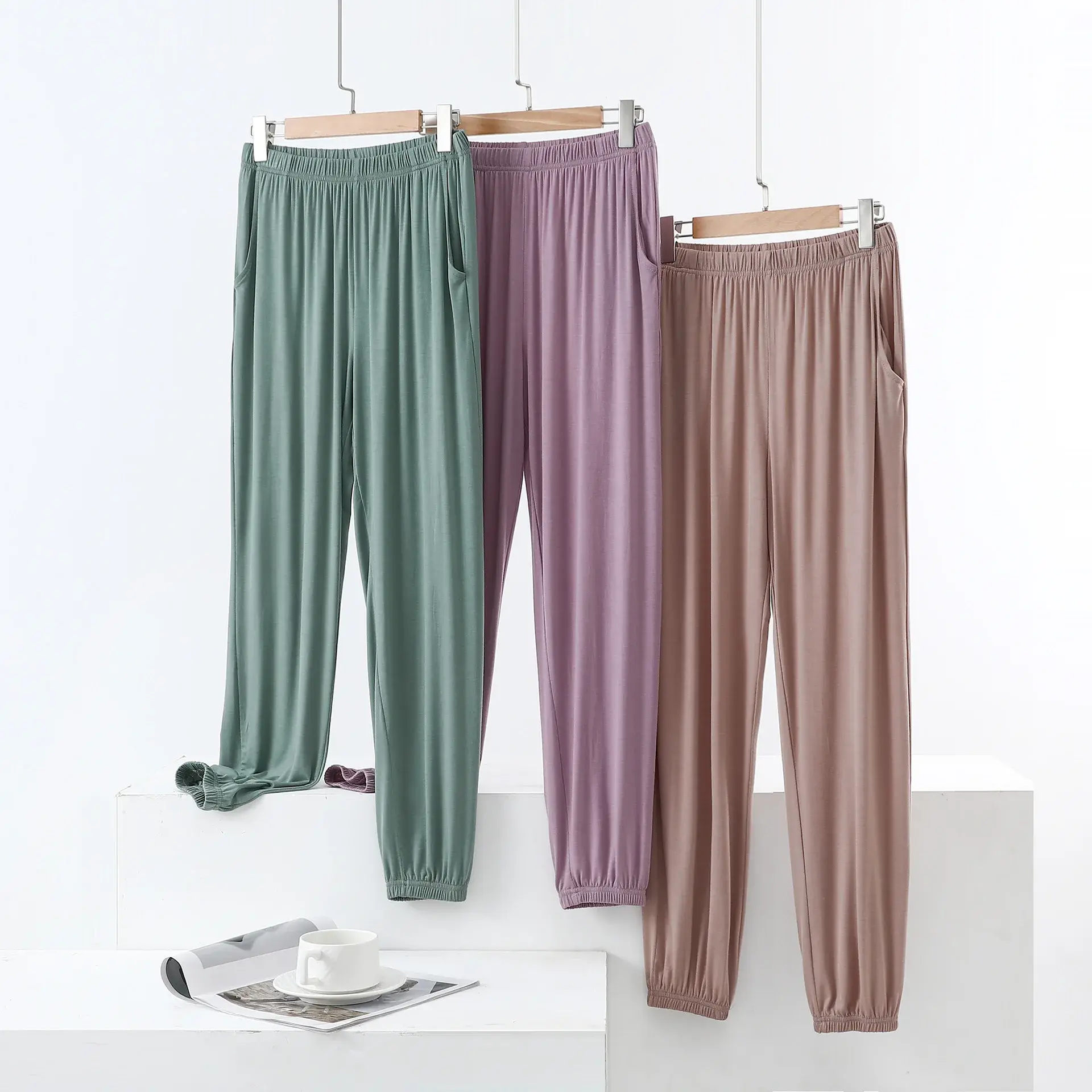 Loose Modal Sleep Pants Women Summer Large Size Casual Long Pants Home Clothes Thin Anti-Mosquito Air Conditioning Pants